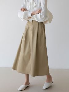 เอวสูงA-Lineกระโปรงผู้หญิงวัสดุผ้าชุดยาวพร้อมกระเป๋าJOC MIยี่ห้อฤดูใบไม้ผลิฤดูร้อน 2023 ใหม่มาถึง