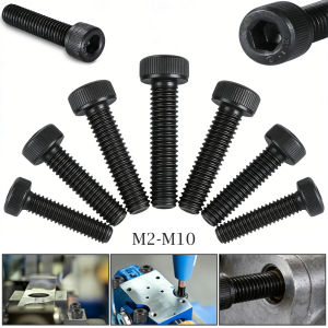 5-50pcs M2-M10 12.9 Alloy Steel Hex Socket Screws Black Allen Bolts 4-110mm Precision Kit for Printers & CNC Machines