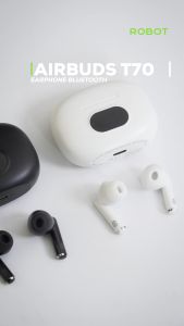 Robot Wireless Earphone Airbuds T70 Original TWS Deep Bass Bluetooth Garansi 1 Tahun