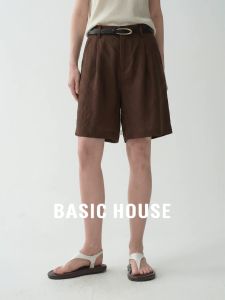 Basic House | Flax Linen Wide Leg Shorts 5/6 Length