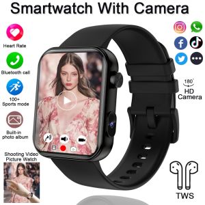 2026 New Smart Watch With Camera Heart Rate Sports Bracelet TWS Headset Local Music Bluetooth Talk Smartwatch Men Women