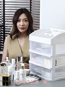 (3 SUSUN MINI) Laci Kosmetik Plastik 3 Susun Mini - Rak Makeup Organizer Serbaguna