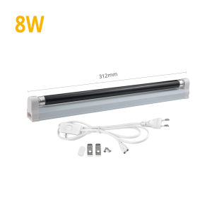 T5 Tube Ultraviolet Lamp 6W/8W 110V 220V UV BLB Black Light Blue Money Detector Decor Blacklight Lamp With/Without Power Adapter