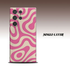 Pink Cream Swirl Abstract For Samsung Galaxy S26 S25 S24 A56 A36 Dual Layer Luxury Fashion Full Lens Protective Case