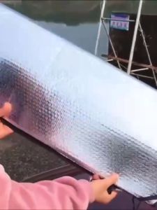 130*60cm Chrome Sunshade Automobile Sun shade Block Two Sided Silver Bubble Sunscreen Front Window Sun Shields