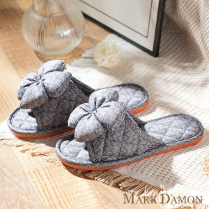 รองเท้าแตะบ้านแบบหนาป้องกันลื่นสำหรับผู้ชายและผู้หญิง ทรงหัวมน ด้านบนทำจากยาง ด้านในเป็นผ้าฝ้าย รองเท้าแตะบ้านสไตล์ยุโรปหรูหรา