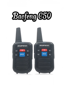Baofeng BF-C50 Walkie Talkie Set of 2 Mini Two-way Radio 5W 16Channels UHF 400-470MHz Ultra Thin walkie talkie