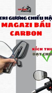 Gương Magazi Bầu Vân Carbon Mặt Kính Trắng Lắp Được Cả Trái Và Phải