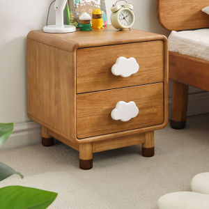 Childrens Mini Bedroom Nightstand Full Solid Wood Storage Cabinet Cute Style Narrow Side Table with Drawer Home Furniture