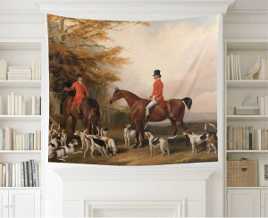 VIKAMA European Retro English Tapestry Noble Horseback Background Cloth Living Room Light Luxury Decoration Room Decoration