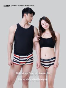 Mark Fairwhale | Stylish Couples Striped Underwear Mid-waist Cotton Breathable Antibacterial