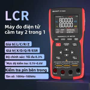 Máy Đo LCR Cầm Tay ZOYI DQ02 Độ Chính Xác Cao Với Kẹp Đo Điện Trở Trong Kelvin Màn Hình Kỹ Thuật Số Dành Cho Việc Tự Chế Điện