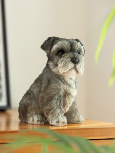Creative Resin Dog Figurine Adorable Room Desktop Decoration Pet Gift Realistic Animal Model Home Decorations Small Ornament
