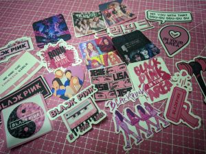 Black P. Glitter Sticker 20pcs