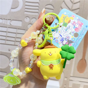 Authentic Sanrio Fun Cartoon Beaded Clow M Pacha Dog Keychain Doll Car Key Chain Package Pendant