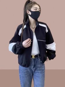 แจ็คเก็ตเบสบอลสั้นสำหรับผู้หญิง ฤดูใบไม้ผลิและฤดูใบไม้ร่วง ฤดูใบไม้ร่วง 2025 แจ็คเก็ตสั้นลำลอง เสื้อโค้ท แจ็คเก็ตเสื้อโค้ท