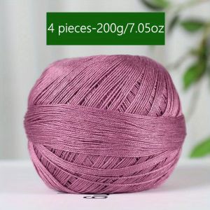 1PC Mercerized Silk Lace Yarn Bundle - Mềm Mại Bền Màu Sắc Sống Động Cho DIY Đan Móc Mùa Hè Thích Hợp Sợi Cotton Pha Trộn