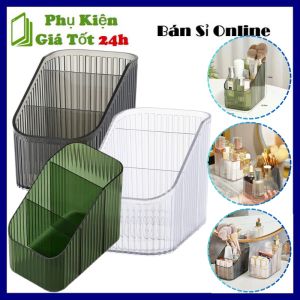 Khay Trong Suốt 3 Ngăn Kệ Đựng Mỹ Phẩm Remote Đồ Dùng Chia Ngăn Đa Năng - Hộp Đựng Bút Dụng Cụ Học Tập Decor Để Bàn - Rổ Nhựa 3 Ngăn Đựng Đồ Tiện Dụng Khay Nhựa Tiện Ích Bằng Nhựa Trong Suốt Cao Cấp Tiện Lợi