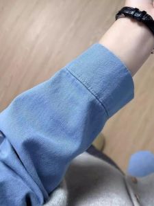 เสื้อเชิ้ตผู้หญิงแขนยาวทรงหลวมสไตล์เกาหลี Pure Cotton 100% สำหรับใส่ทำงานในฤดูใบไม้ผลิและฤดูร้อน