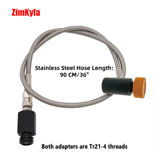 Soda Carbonation Dioxide Cylinder Adapter for Sodastream Maker Sparking Water Machine to Tr21-4 Male 24/36inch Hose