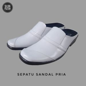 sepatu sandal pria warna putih sandal selop Bisa COD atau bayar di tempat