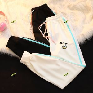 Girls Cotton Casual Sports Pants Autumn Winter Fashionable Medium to Large Children Trousers Comfortable Loose Fit Cartoon Pattern