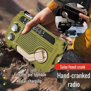 Hand Crank Radio Emergency Weather Radio Portable Power Bank Usb/Solar/Hand Crank Charging Bluetooth Loud Volume