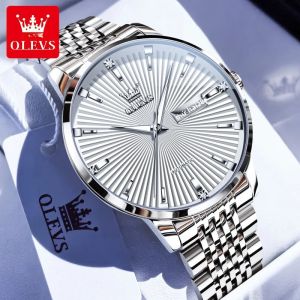 OLEVS 6653 Đồng Hồ Đeo Tay Cơ Khí Dành Cho Nam Giới Sang Trọng Dành Cho Doanh Nhân Tự Động Chống Nước Dây Thép Không Gỉ Dạ Quang Có Khóa An Toàn