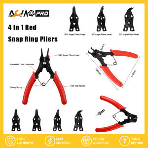 AumoPro 4 In 1 Snap Ring Pliers Set Circlip Pliers Retaining Ring Pliers Internal External Ring Remover Strong And Durable Open Ring Pliers Locking Pliers