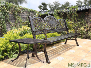 Ghế băng dài nhôm đúc - Ghế thư giãn ngoài trời - Ghế băng Phú Quý nhập khẩu D155cm 3 người ngồi