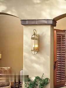 Đèn Tường Đồng Nguyên Chất Cao Cấp Và Thủy Tinh Chống Nước Đèn Tường Đèn Trụ Cổng Hành Lang - Bảo Hành 5 Năm