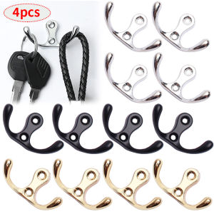 4pcs Clothes Hooks Hanging Clothes Hats Wardrobe Hooks Wall Hanging Hooks Behind Doors