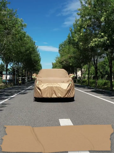 Khaki Car Cover Outdoor Protection Waterproof High Quality UV Sunproof Tutup Selimut Penutup kereta Myvi 汽車遮陽