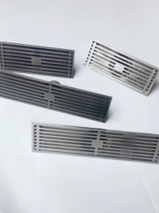 BAOKEMO 304 Stainless Steel Rectangular Floor Drain With Cover Large Displacement Strip Floor Drain