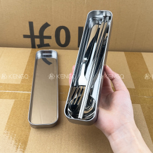 Bộ Thìa Và Đũa Bằng Thép Không Gỉ 316 Cầm Tay Ngoài Trời Hộp Đựng Đồ Dùng Ăn Uống Cho Người Dùng Một Người