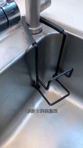 Iron Sink Drain Rack Sponge Storage Sink Faucet Hanging Sponge Holder Sink Soap Stand Rack Kitchen Bathroom Storage Organizer