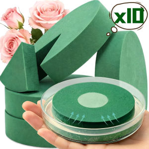 10/1Pcs Round Floral Foam Blocks Artificial Flowers Wet Dry Florist Foam Bricks Wedding Party DIY Green Flower Fixing Decoration