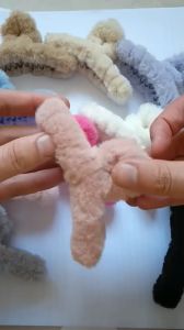 L3-C35 คลิปหนีบผมใหญ่ รูปแบบขนนูม - สีพาสเทลใหญ่ - L3-C35