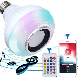 E27 Bluetooth Music Speaker Bulb 85-265V DJ Disco Light RGBW Dimmable Bulb Remote Control For Home Living Room Stage Lighting