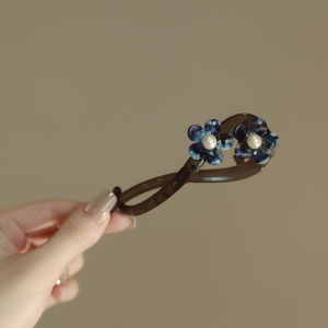 กิ๊บติดผมรูปดอกไม้ไข่มุกสไตล์ย้อนยุคสำหรับผู้หญิง กิ๊บติดผมแบบหนีบผม ทรงหางม้า หรูหรา เครื่องประดับผมแบบหนีบผม