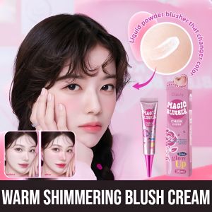 Warm Shimmering Blush Cream  Magic Makeup Color Changing Liquid Blush Waterproof Magic Blusher Long Lasting Color Changing Suitable For Cheeks Eyes Nose