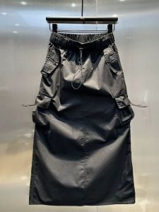 Váy Dài Thường Ngày Cỡ Lớn Cạp Cao Cho Nữ Váy Midi Chữ A Vải Polyester Quần Áo Làm Việc Mùa Hè Váy Chữ a