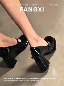 Waterproof Platform Low-Cut One-Strap Block Heel Square Toe Mary Jane Shoes