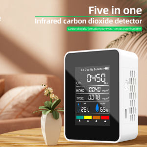 5 in 1 Carbon Dioxide CO2 Detector Meter Carbon dioxide formaldehyde TVOC Temperature humidity Monitor Gas Analyzers