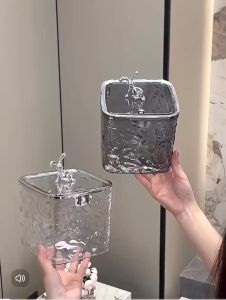 Thùng rác mini để bàn kèm phụ kiện thỏ cute decor văn phòng size 15x15x13.4cm