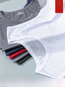 Ice Silk Mens Tank Top Summer Thin Outdoor Wear Mesh Breathable Quick Dry Sports Large Size Sleeveless Base Shirt