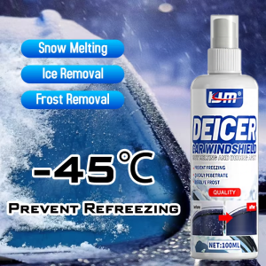 KJM New Car Windshield Ice Remover - Efficient Defrosting Glass Safe Quick Snow & Ice Melting Spray Winter Driving Essential