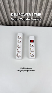 Deli Stop Kontak 3/4/5 Lubang Kabel 15 Meter Saklar Switch ON OFF Tahan Panas Child Safe Ber-SNI ET7XX