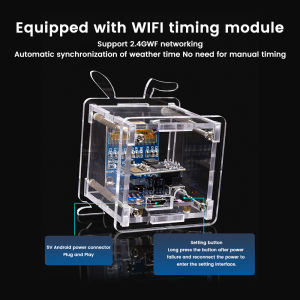 Aideepen | ESP8266 Electronic Clock DIY Kit Mini 0.96-inch OLED Display Weather Clock 2.4G Wifi Temperature and Humidity Welding Practice