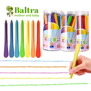 Baltra 12/24/36 Colors Plastic Crayon Do Not Dirty Hands Washable Colored Crayon Erasable Peanut Shaped Oil Painting Stick